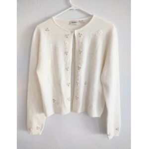 Neiman Marcus Lambs Wool And Rabbit Hair Cardigan